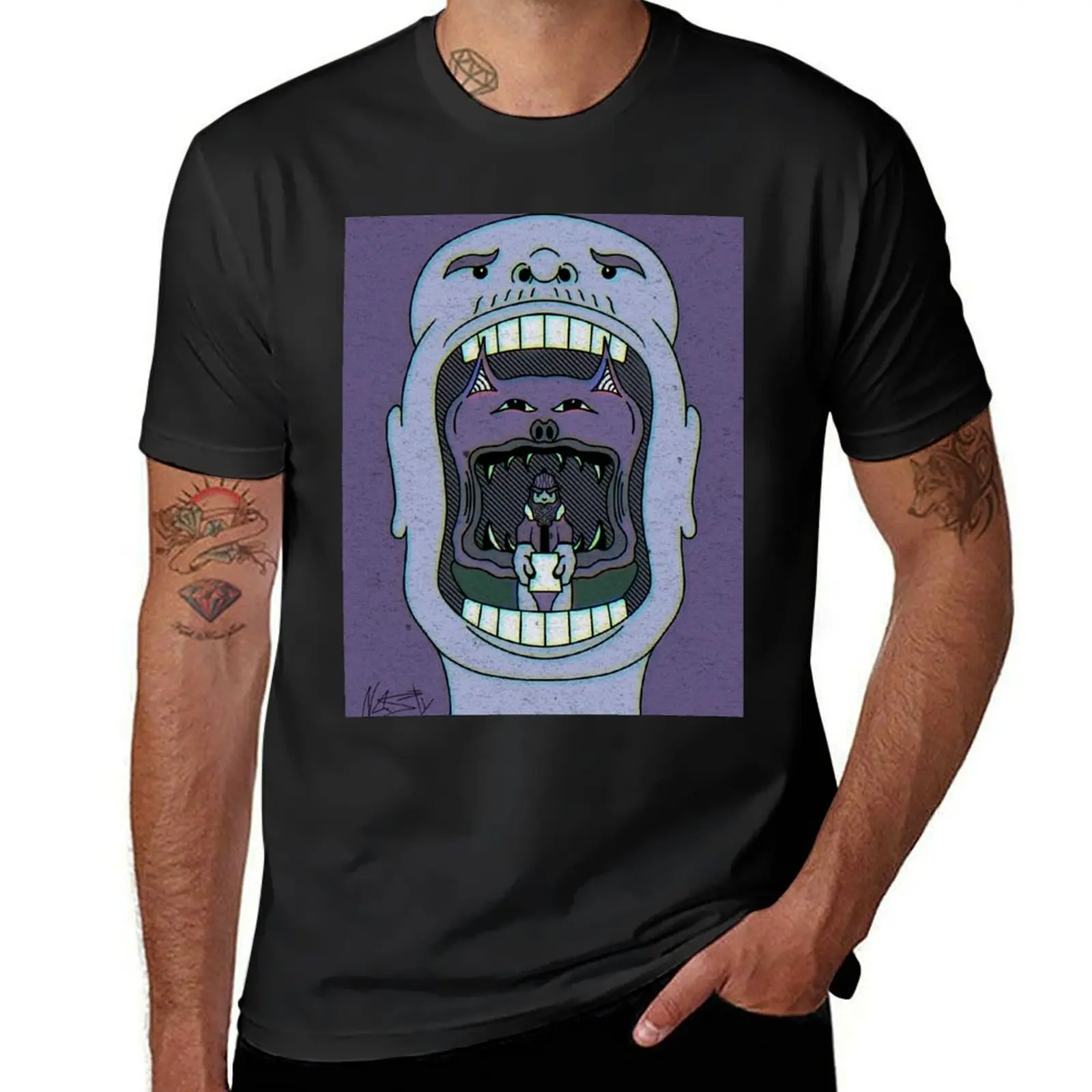 Open Wide - Purp T-Shirt anime plus sizes boys whites mens clothes