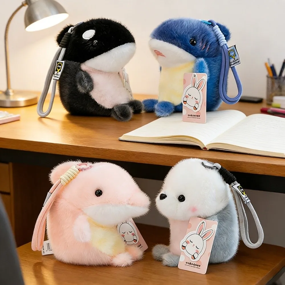 Kids Marine Animal Dolphin Bag Pendant Orca Stuffed Animals Plush Keychain Animal Plush Seal Key Chain Boys