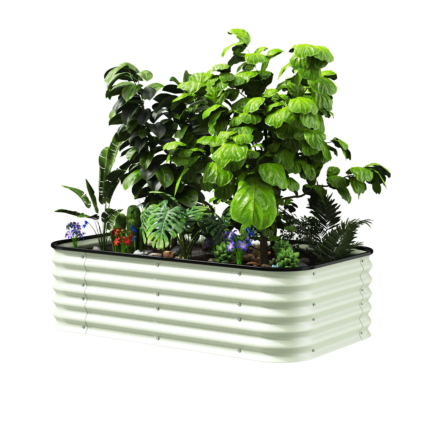 New 17-inch tall metal raised garden bed family outdoor garden bed kit with veggie pot box