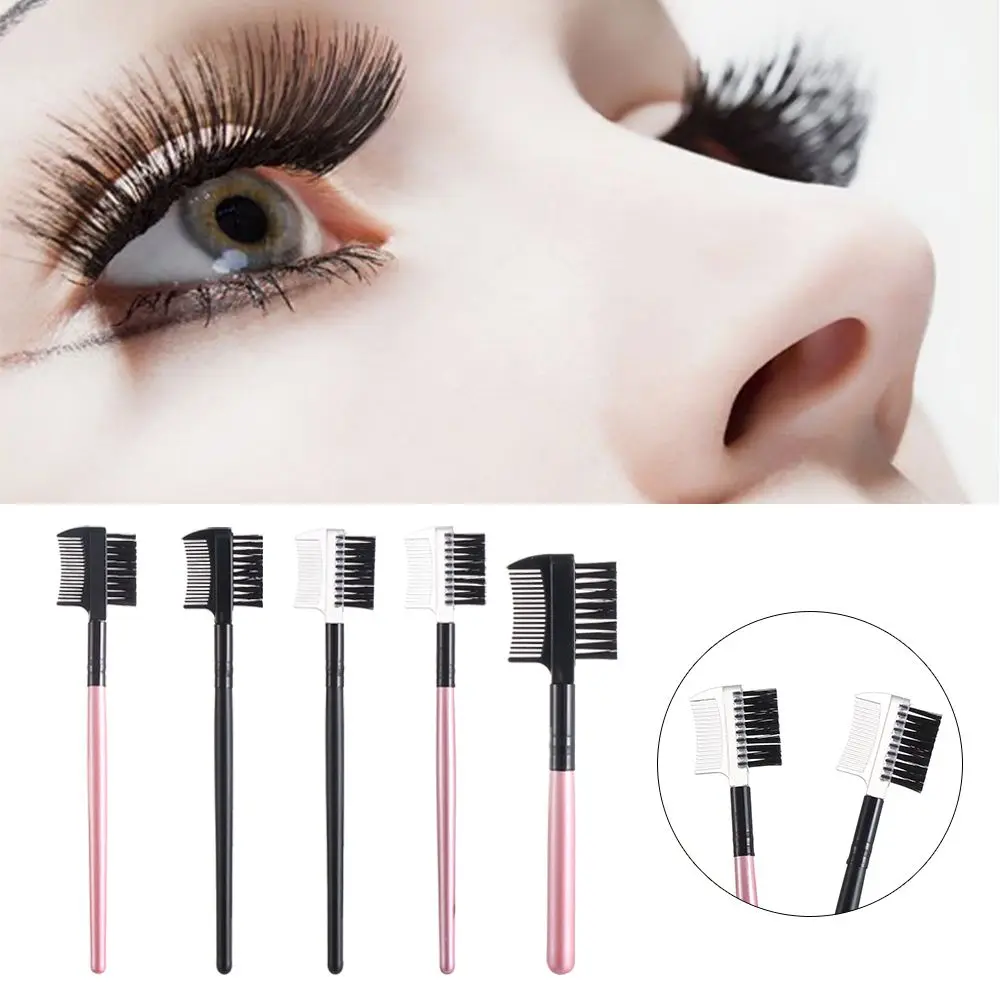 Women's Fashion Eyelash Extension Tool Dual Purpose Eyebrow Brush 2 in1 Eyelash Comb Mascara Separator