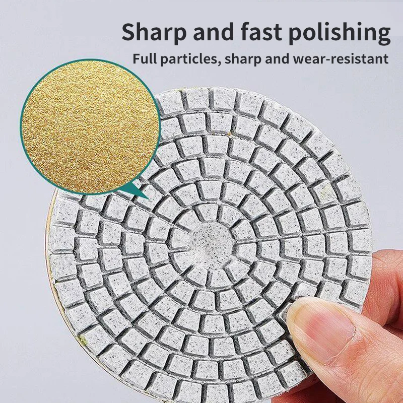 1 Stück 4 Zoll (100 mm) Diamant-Polierpad-Set, für Nass- und Trockengebrauch, für Granit, Beton, Marmor, Schleifscheiben-Set – Detail 6