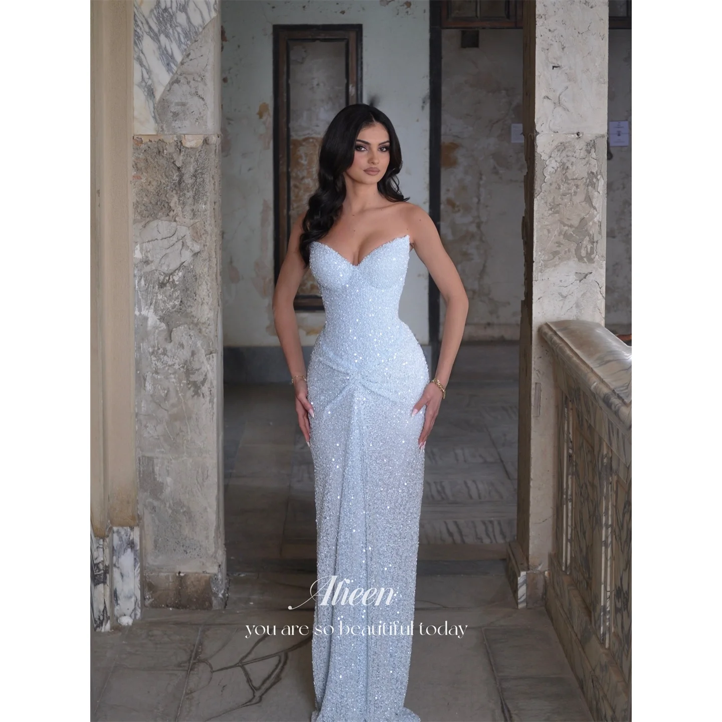 

Aileen Sequin Sweetheart Sheath Evening Dress 2026 Prom Dress Formal Evening Robes de Soirée Women Elegant Banquet Party