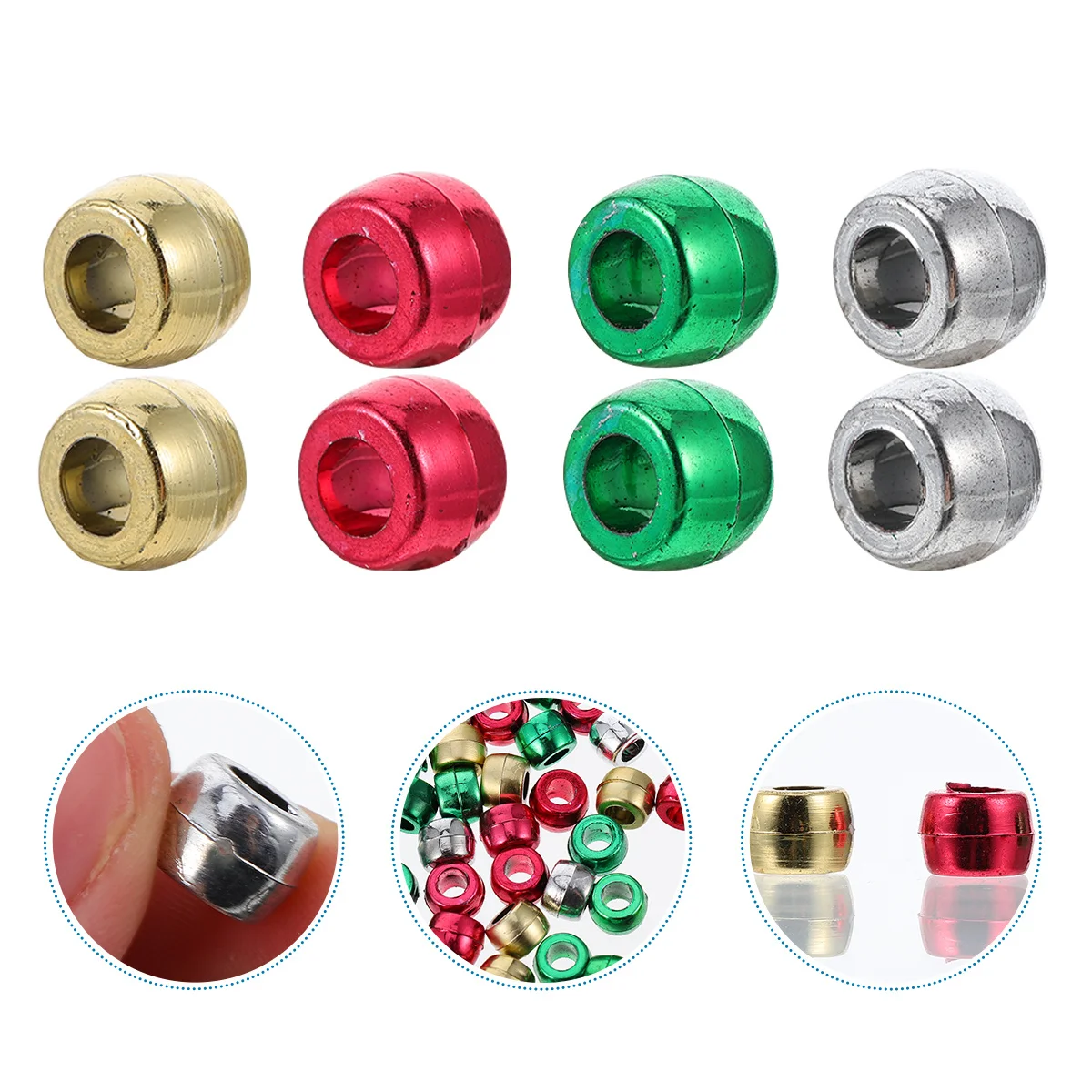 600個のカラフルな丸いクラフトビーズ クリスマスDIYデコレーション用品 子供の数学学習 ジュエリー作り ルースビーズコレクション