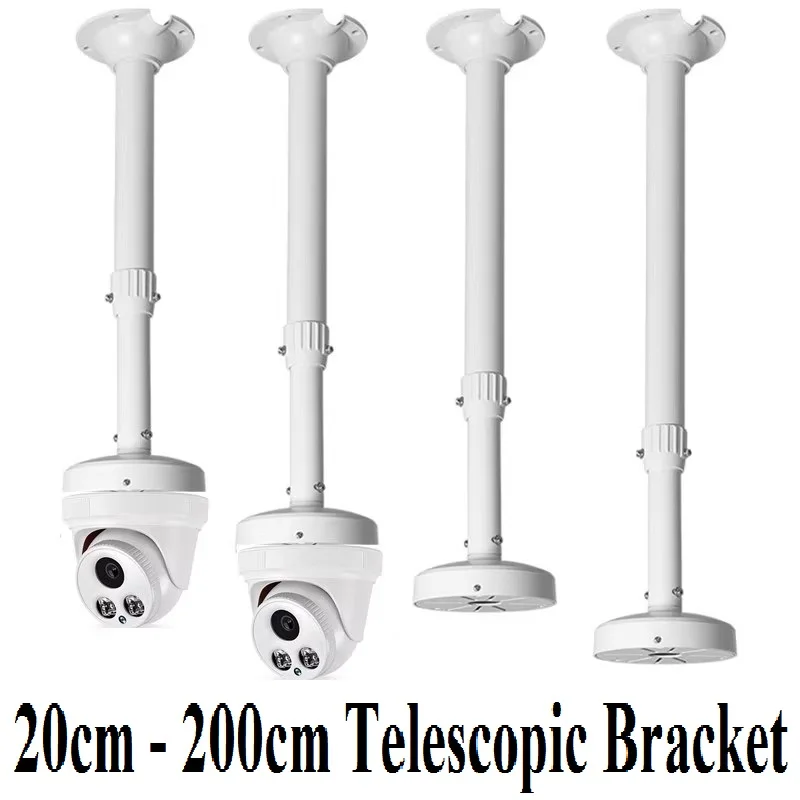 Indoor Outdoor Universal Pendent Hemispherical Bracket Dome Camera Ceiling Mounting Aluminum Alloy 20-200cm Telescopic Lengths