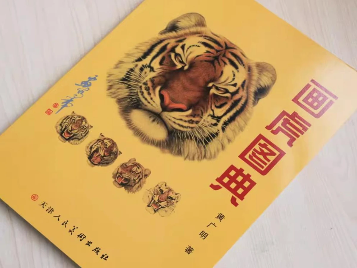 Chinese Ink Brush Painting Gongbi Tiger Faces Head Tattoo Flash  Drawing Skills Art Book