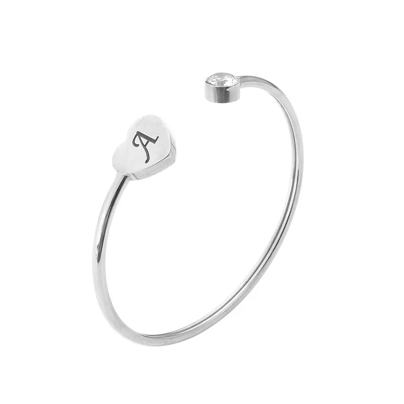 XUNYUE Manufacturing Wholesale Gold Plated Stainless Steel Open Cuff Bangle Bracelet Gold Engraved Heart Bangle Nurse Gift