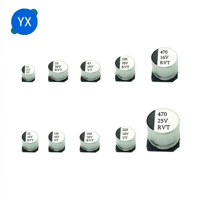 20PCS Kondensator elektrolityczny SMD 6.3v 10v 16v 25v 35V 50V 0.1 1 2.2 3.3 4.7UF 10UF 22UF 33UF 47UF100UF 220UF 330UF 470UF 1000UF