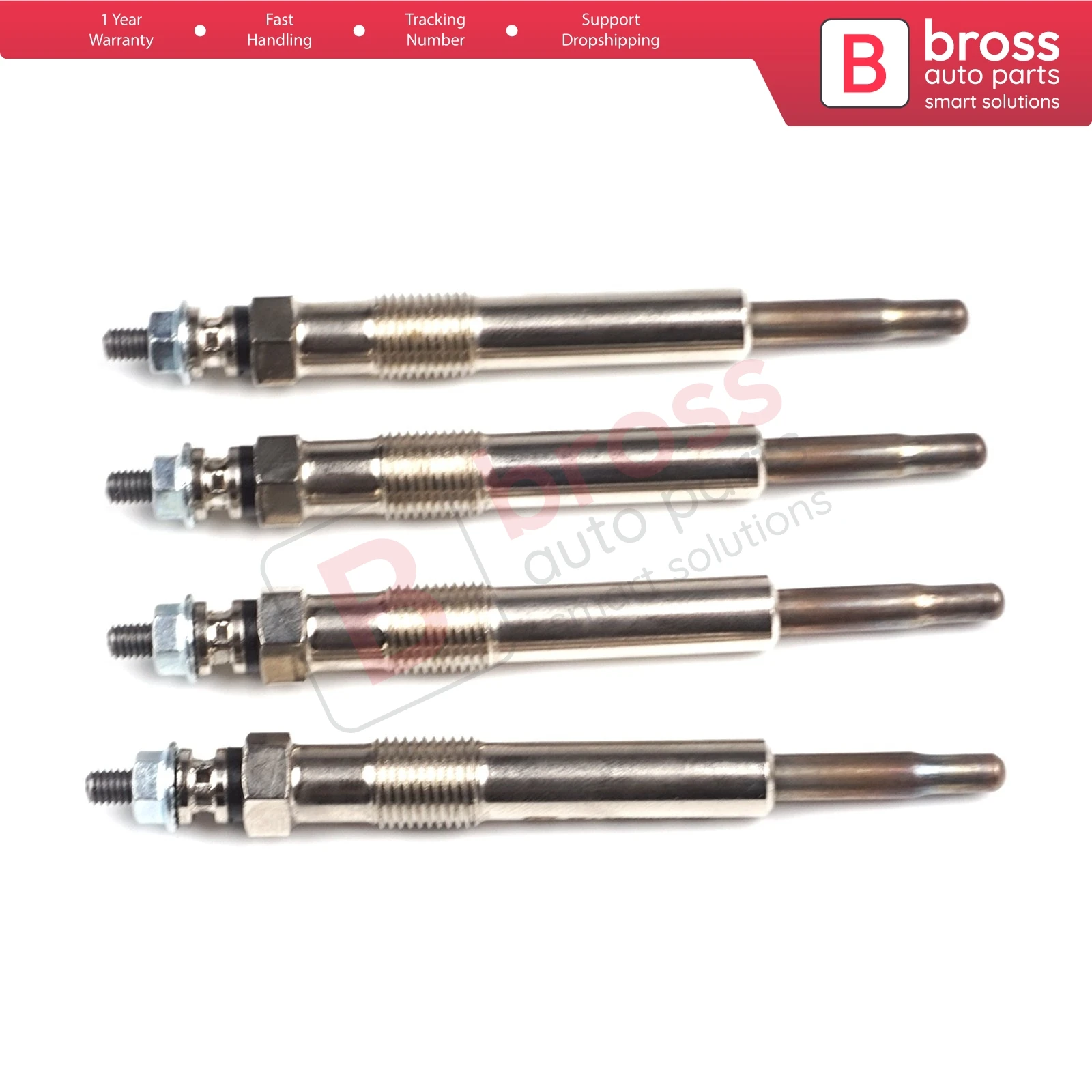 Bross Auto Parts BGP28-1 4 Pcs Heater Glow Plugs GX96, XS4U6M090AB, GN993 for Ford 1.8 Fast Shipment Ship From Turkey