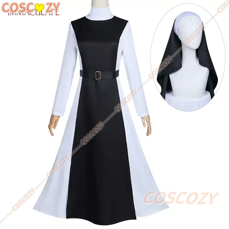 영화 이매큘레이트 코스튬 헤드기어 세실리아 코스프레 의상 판타지 수녀 드레스 슈트 신규 상품