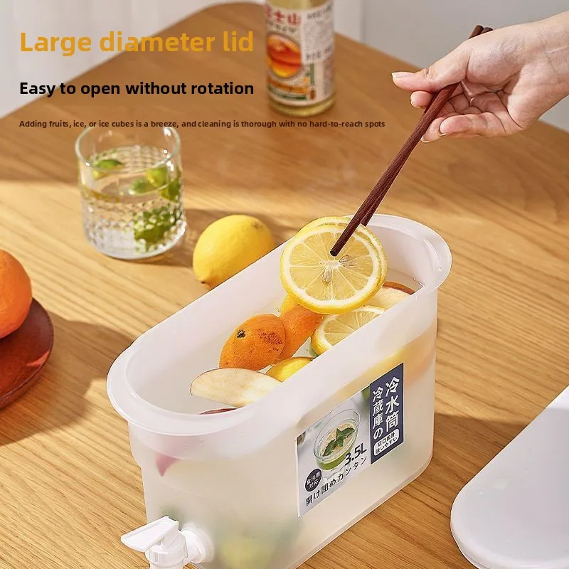 Бытовой холодильник большой емкости 3,8 л, диспенсер для напитков с краном, чайником для воды, глечиком для сока и ведром для холодной воды