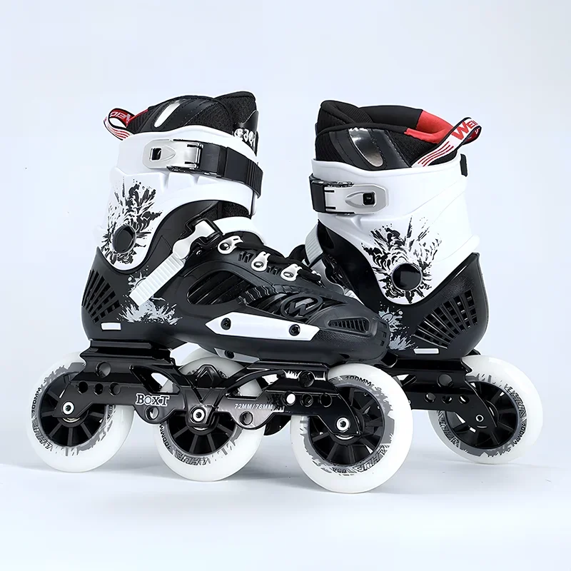 الكبار حذاء تزلج بعجلات الرجال النساء 3/4 عجلات المهنية سرعة أحذية التزلج سباق زلاجات دوارة حرة الاستخدام المزدوج معدات اللياقة البدنية
