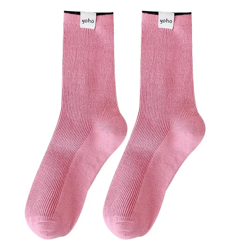 Korean Style Breathable Casual Socks Women\'s Socks Cotton New Trends Candy Color Simple Femal Crew Socks Girl Fresh Absorb Sweat