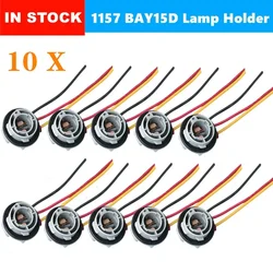 10Pcs 1157 BAY15D Lamp Holder Bulbs P21/4 Adapter Base Socket Connector Plastic Car Accessories For Turn Signal Headlight Light