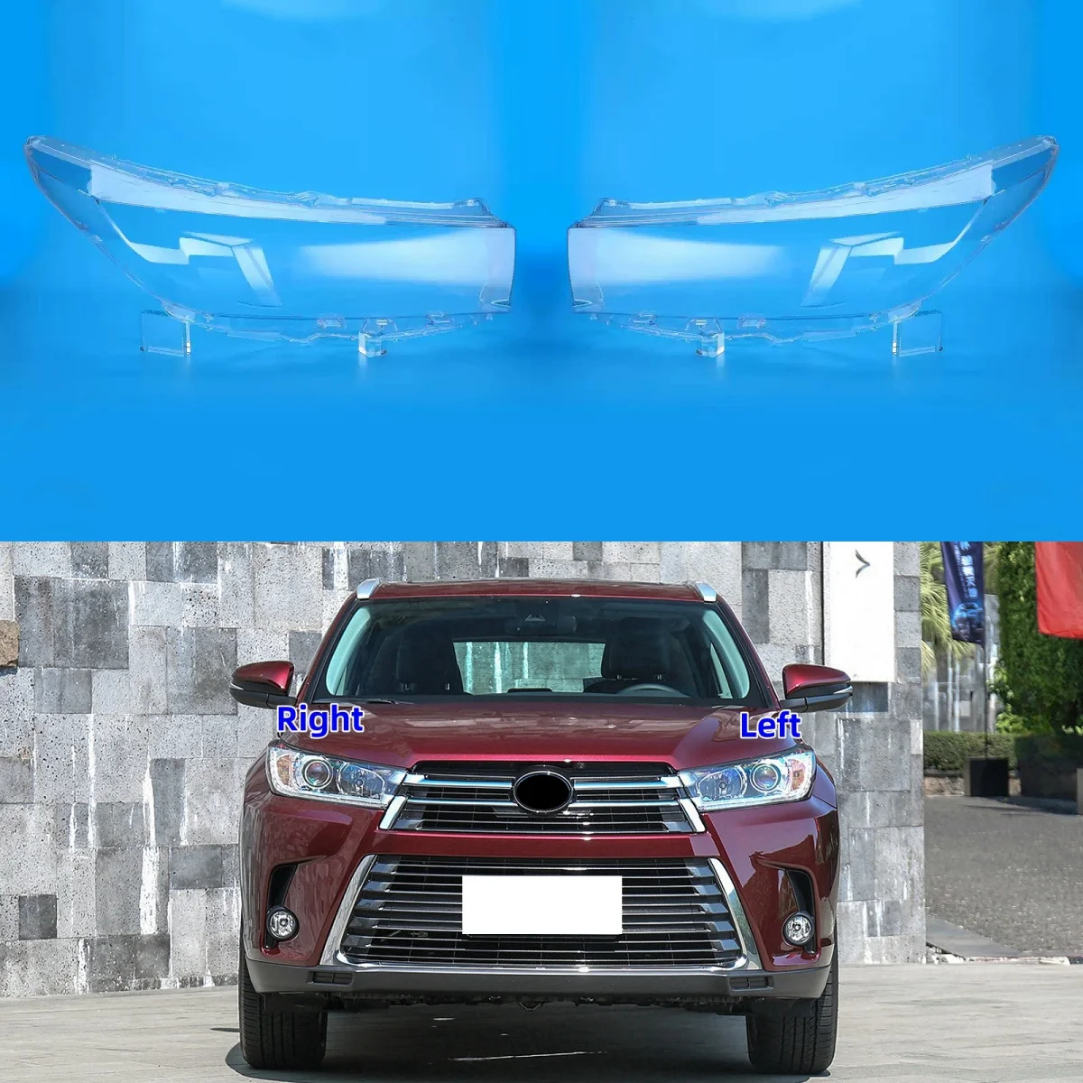 

For Toyota Highlander 2018 2019 2020 2021 Car Headlights Lens Replace The Original Lampshade