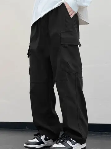 Pantaloni da jogging cargo da uomo Pantaloni sportivi in pile autunno inverno Pantaloni da jogging in pile da uomo Pantaloni con tasca per il sudore Pantaloni cargo Streetwear