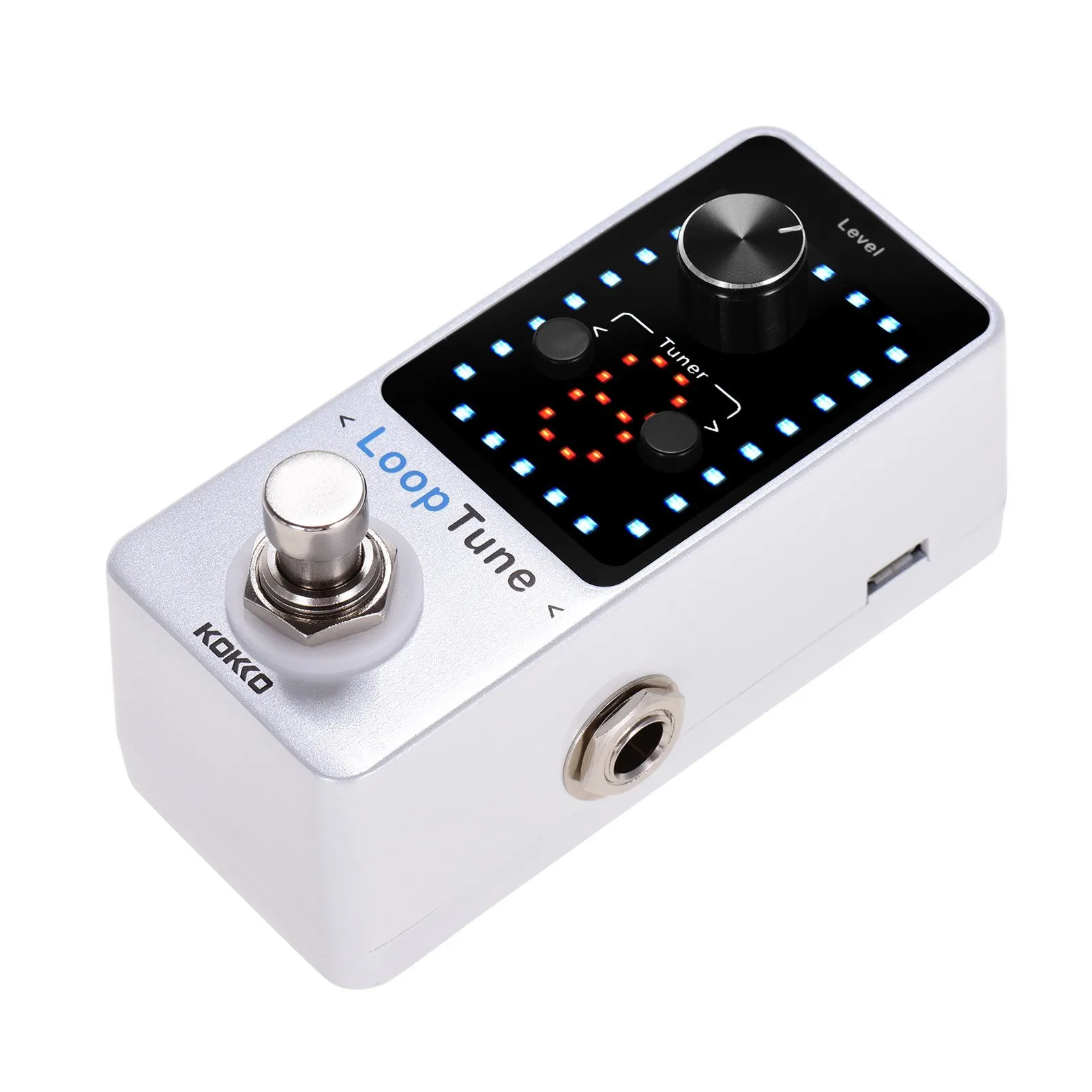 Mini Effects Petal Tuner 9 Loops High Precision LED Display Guitar Effects Petal with USB Cable for Electric Guitar Bass