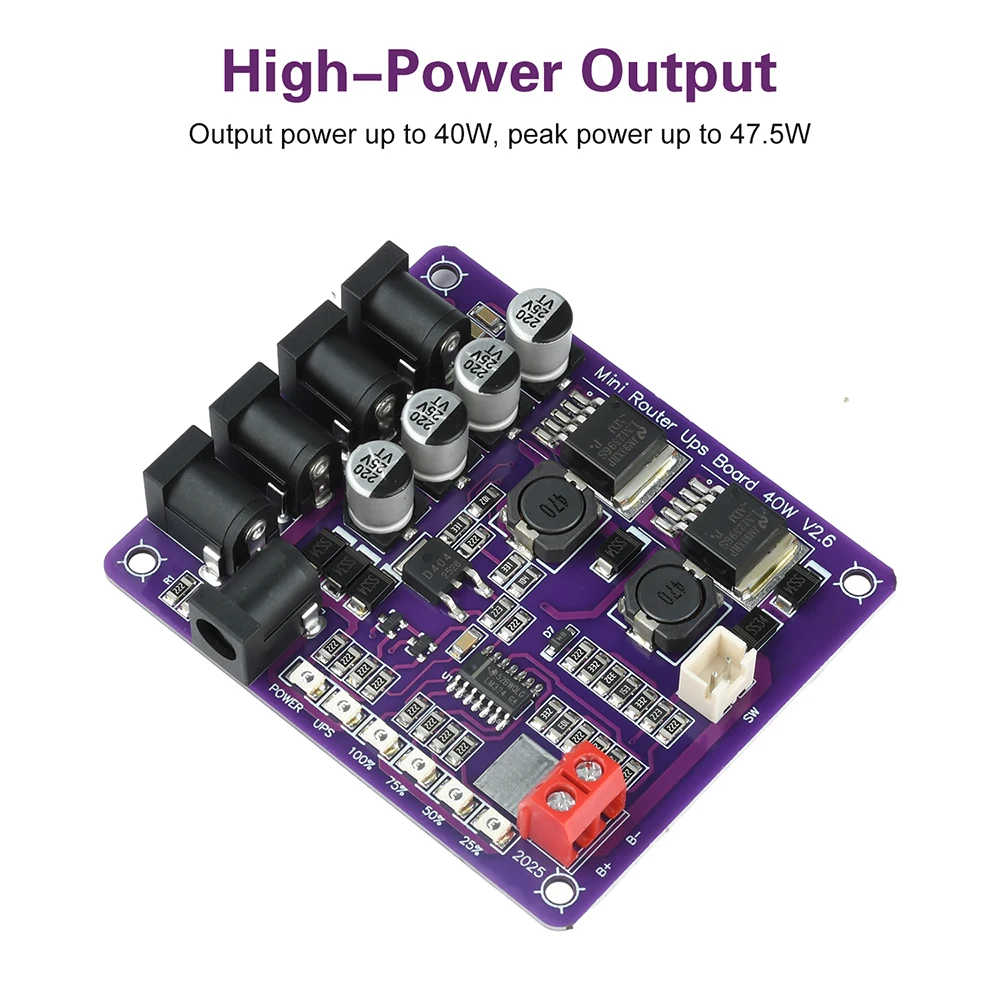 CA-403S 40 W unterbrechungsfreie Stromversorgungsplatine 12,6 V Batterieladeplatine mit 4-Kanal-Ausgang für Router-Backup-Stromversorgung