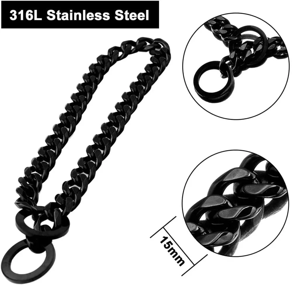 سلسلة الكلب الكوبية طوق بكلاب الفولاذ المقاوم للصدأ طوق الكلاب الكبيرة سلسلة معدنية ل Rottweiler Mastiff قصب كورسو دوبيرمان العظيم داين