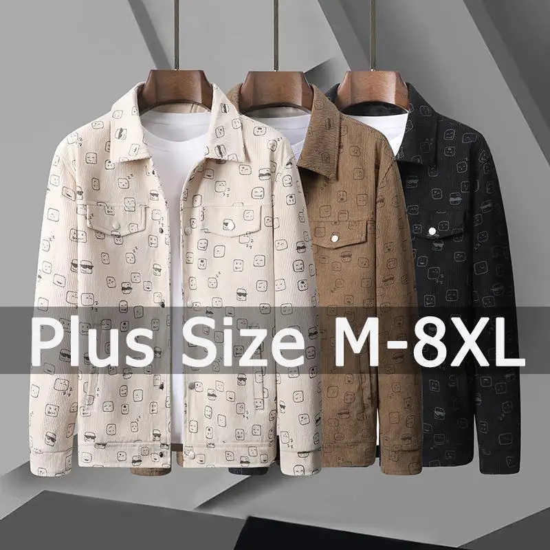 

Plus Size Men Coat Jacket Autumn Winter 6XL 7XL 8XL Big Size Loose Casual Jacket Large Size Outwear Men Clothing for 50-140kg