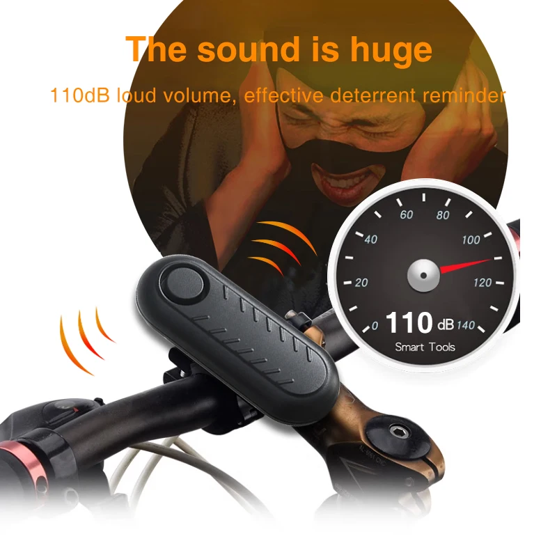 Wireless Bike Alarm Anti-theft Vibration Bicycle Alarm Waterproof Motorcycle Alert Remote Control Electric Security 110dB Sound