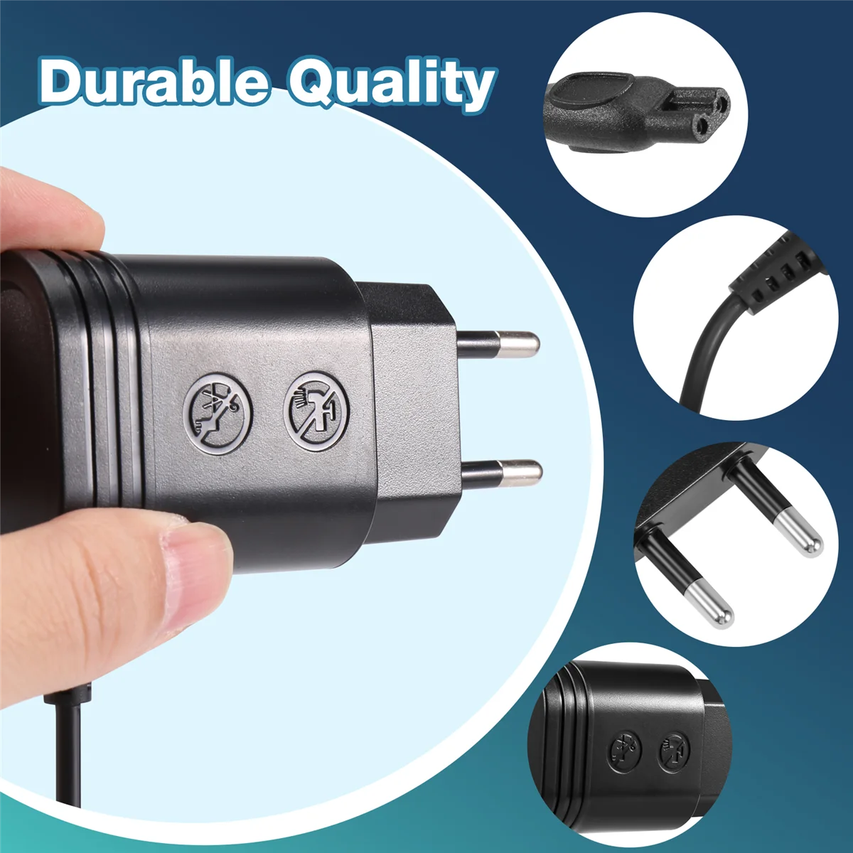 15V Adaptor Charger for Philips Shaver HQ8505 6070 7310 6090 6071 9020 568 EU Plug