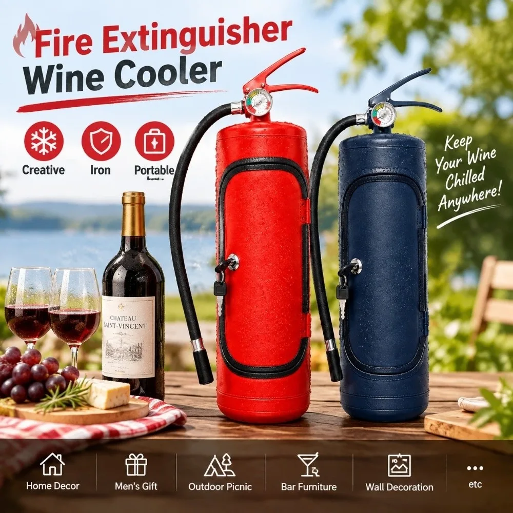 Unique Shape Wine Storage Boxes Creative Iron Wine Cooler Mini Lockable Wine Bottle Rack Outdoor Picnic