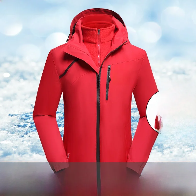 

Куртка-трансформер 3-в-1 с отстегивающейся флисовой подкладкой для активного отдыха, ветрозащитная, водонепроницаемая, весна-осень-зима, повседневная, приталенный крой, полиэстер