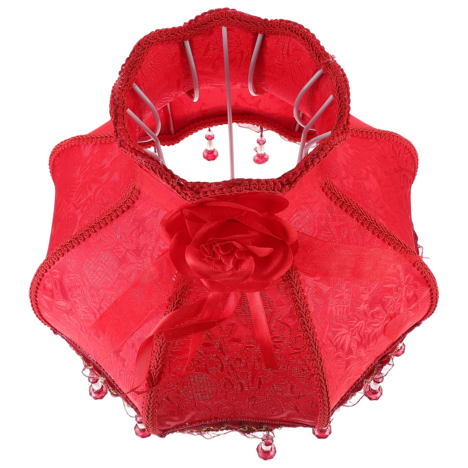

Lampshade Red Fabric Bell Shaped Large Size Table Floor Lamp Cover Dust Proof Bedroom Living Room Study Decor