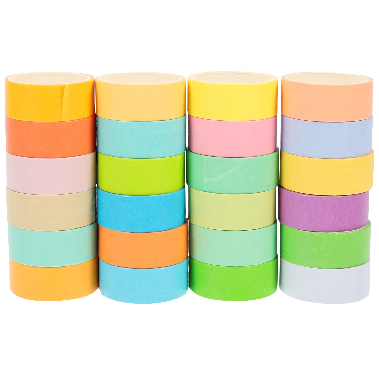24 Rolls Color Washi Tape Decors Japanese Paper Craft Grid Patterns Easy Diy Paper Tapes Stick Tear Off
