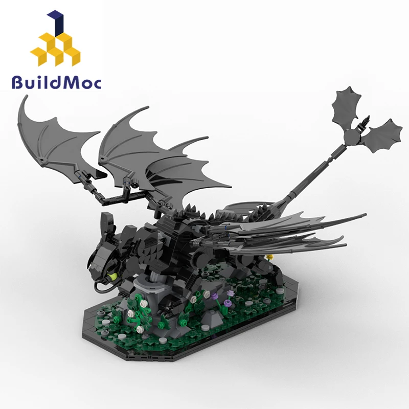 

MOC Hows Trains Your Dragons Toothless Building Blocks Set With Display Base,Movie Dragon Monster Model Toys Children Gifts