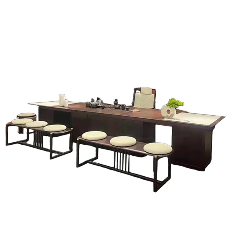 

New Chinese solid wood tea table, North American black walnut tea table, office tea table