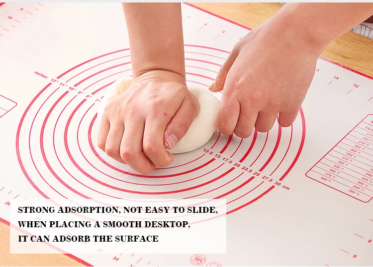 New Oversize 80/70/60cm Silicone Baking Mat Pastry Rolling Kneading Pad Kitchen Crepes Pizza Dough Non-stick Pan Pastry Mat