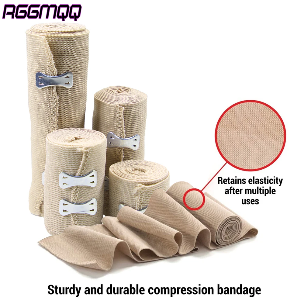 1 Roll Premium Elastic Bandage Wrap - Strong Compression Bandage Wrap for Wrists, Ankles, Feet and Knees