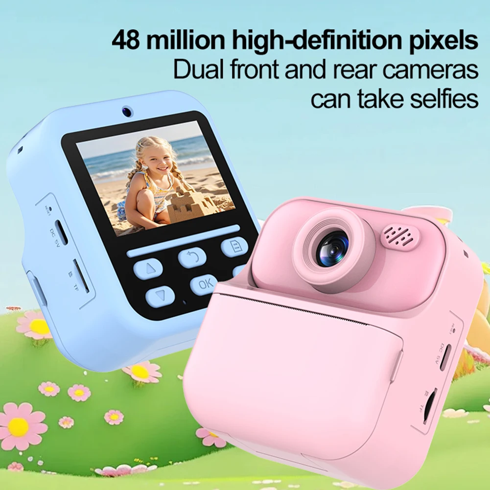 Instant Print Camera Video Digital Camera USB Rechargeable Instant Photo Printing Camera Portable Digital Camera for Children