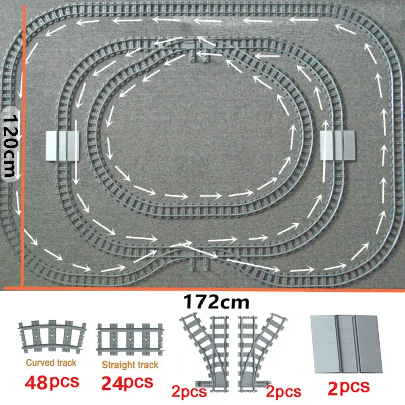 Rails croisés droits et incurvés à double couche, compatibles avec toutes les marques, voies de pont en montée, chemins de fer urbains, nuits de construction, R64.trein