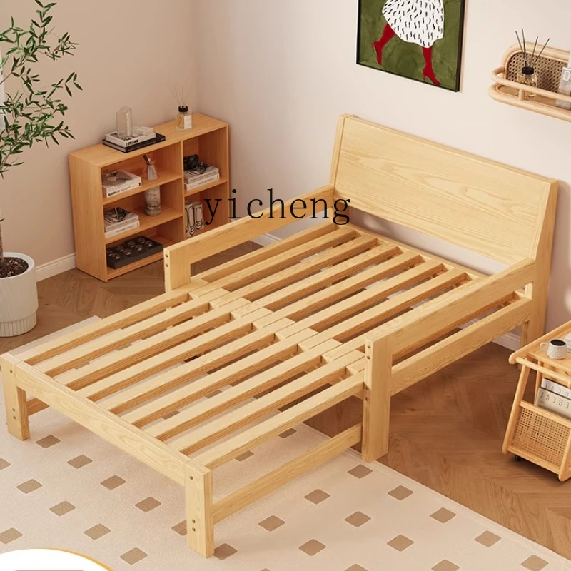 

ZK solid wood sofa folding dual-purpose simple single lunch break bed tatami telescopic push-pull bed