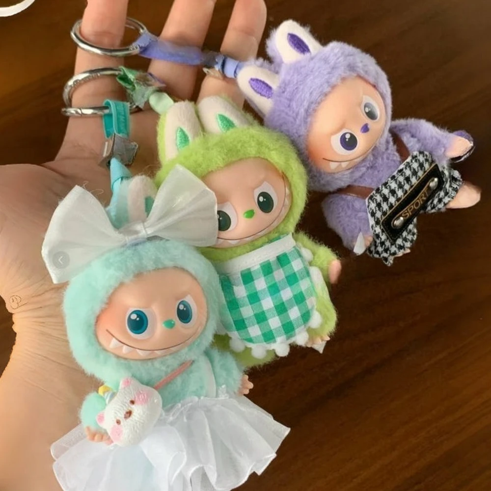 4.0 Mini Labubu Clothing Fashion Strap Pants Striped Over Outfit Set for 10.5cm Doll Accessories Children's Christmas Present