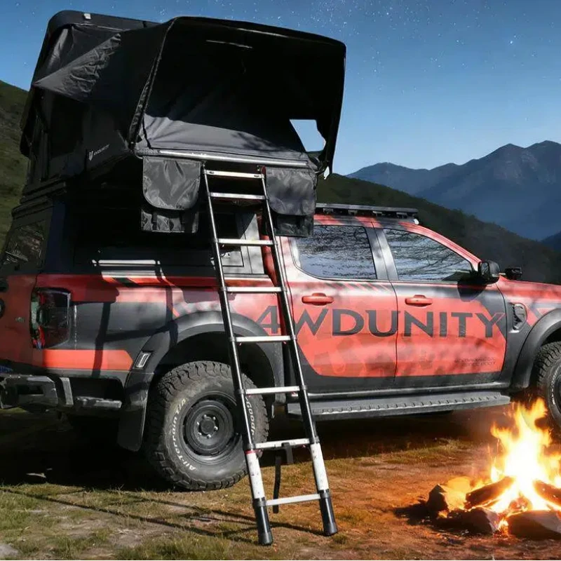 Fast Open Portable Hard Shell Roof Top Tent Complete 160CM roof tent for Jeep Camper ABS Rooftop Tent