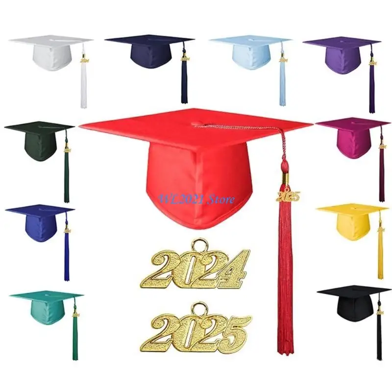G5GC قبعات التخرج الأنيقة للأطفال مع شرابات لينة محبوك النسيج قبعة التخرج لاحتفالات التخرج الحدث المدرسة #4