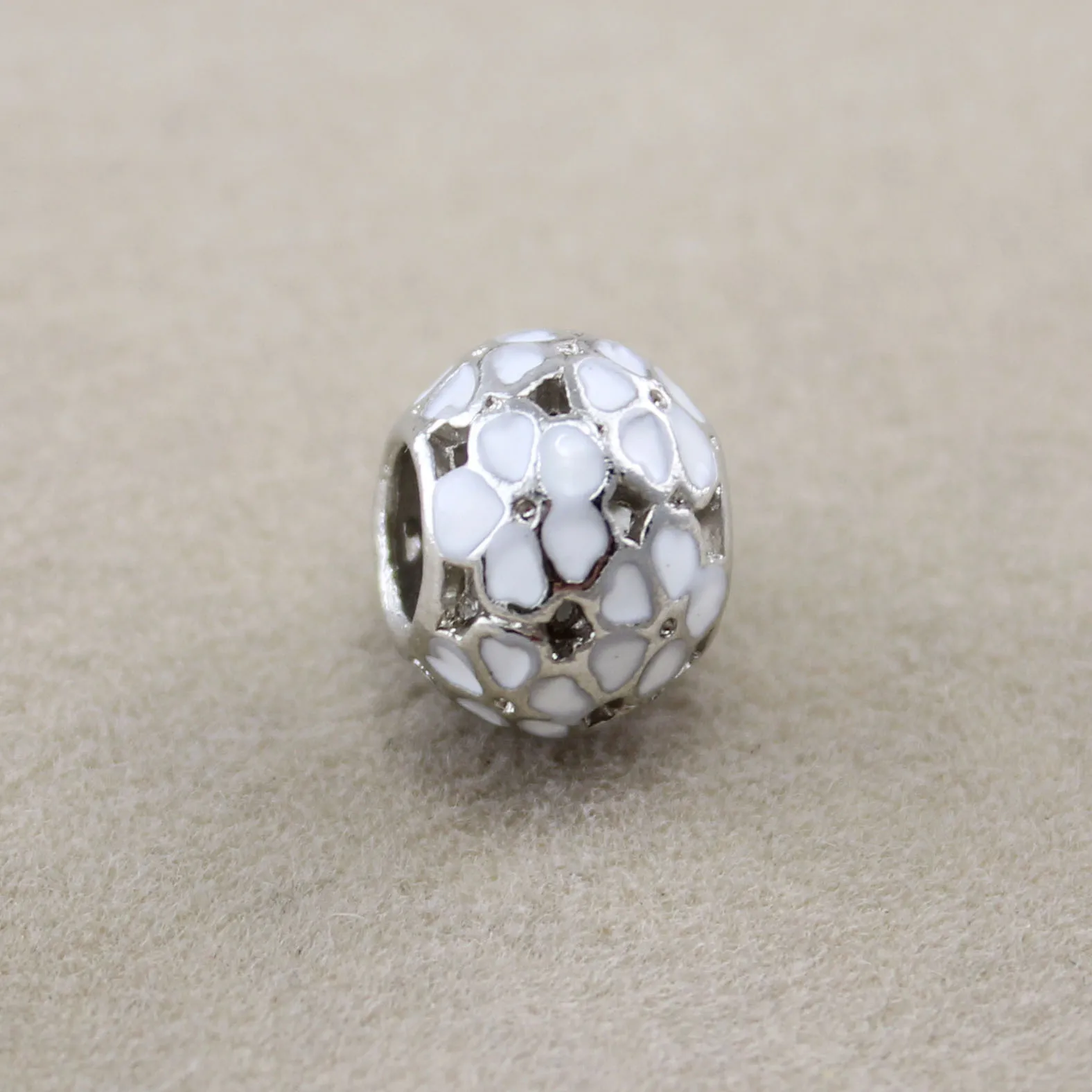20Pcs/Lot Fashion Flower Ball Alloy Oil Droplets Beads Murano Charm fit Pandora Diy  Bracelet Handmade Jewelry Making image 4