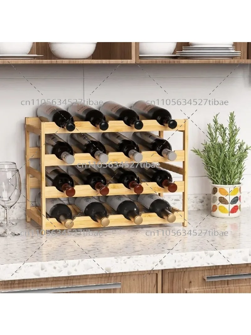 Stylish Multi-Layer Wine Rack Desktop Display, Elegant Wine Bottle Holder for Living Room Storage Organization