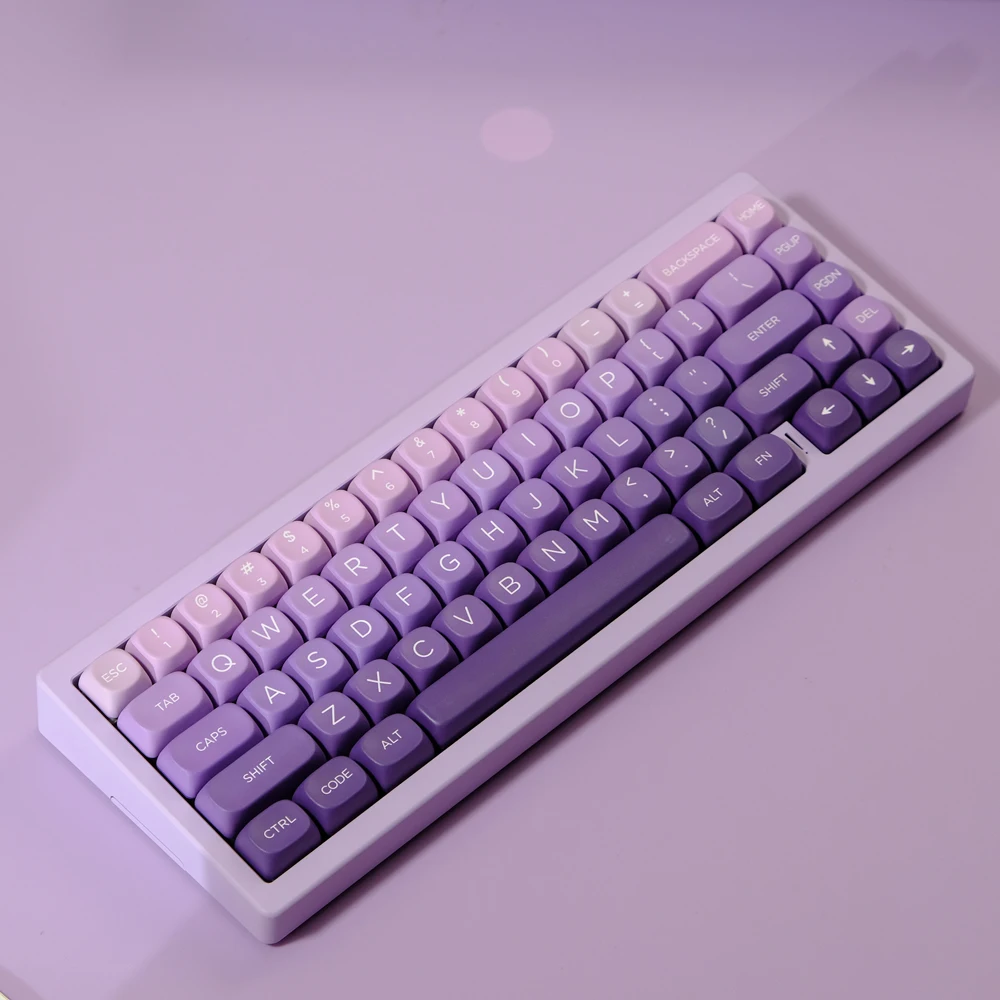 Imagem -02 - Gradiente Keycaps Grupo Pbt Sublimação Dye Perfil Moa Keychron q2 Anne Gh60 Gk64 Poker 75 Set Roxo