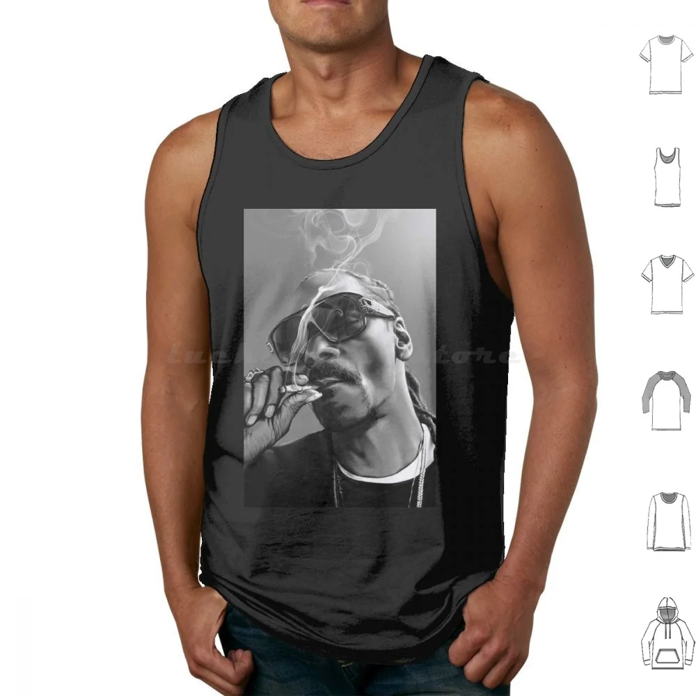 Bw Smoke Tank Tops Print Cotton Snoop Dog 420 4 20 Pot Pothead Meme Weed Trending Hip Hop Rap Old School B I G East Vs