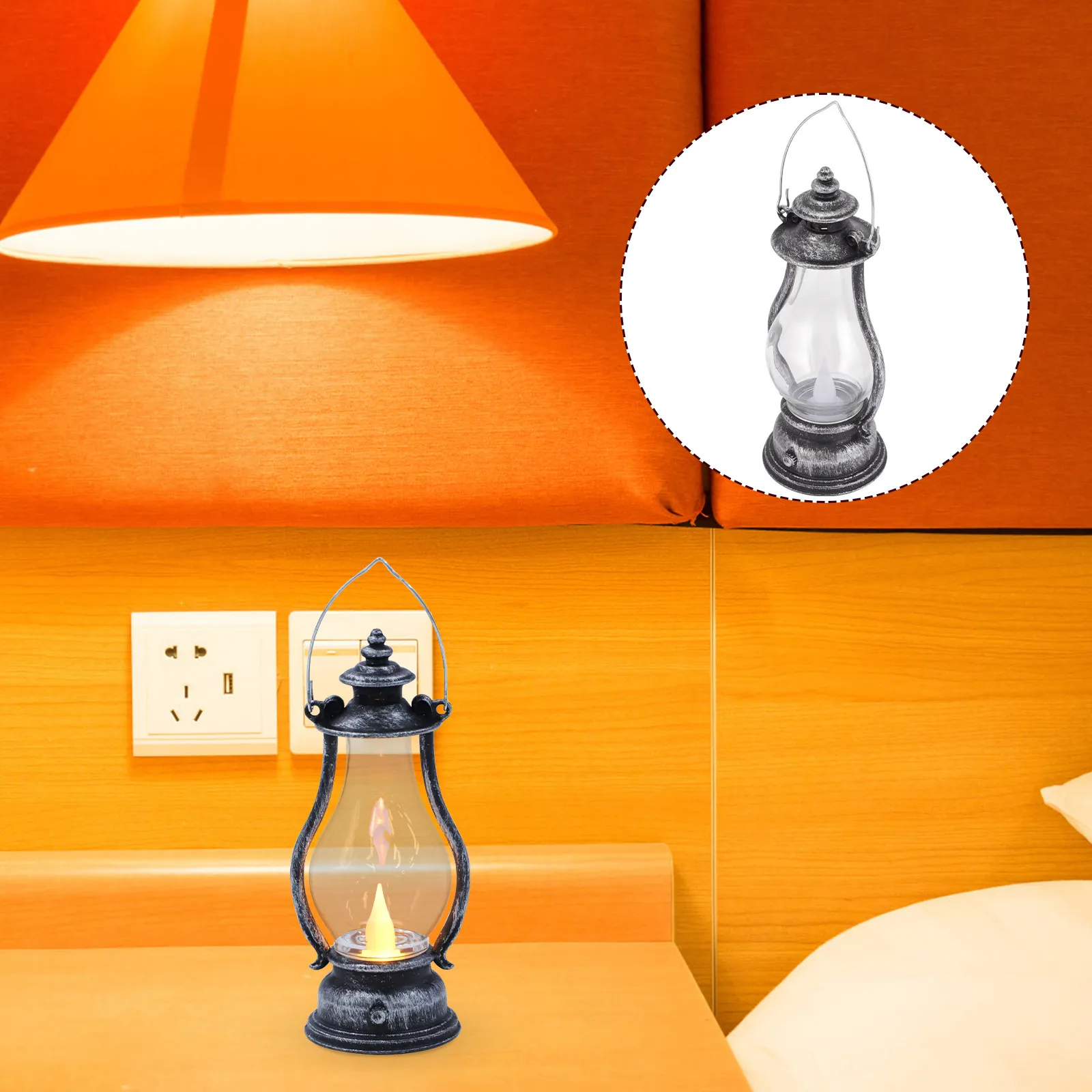 

2Pcs Retro LED Decorative Lamp Hanging Vintage Light Ornament for Scene Decoration Bedroom Living Room Desk Pendant Lamp