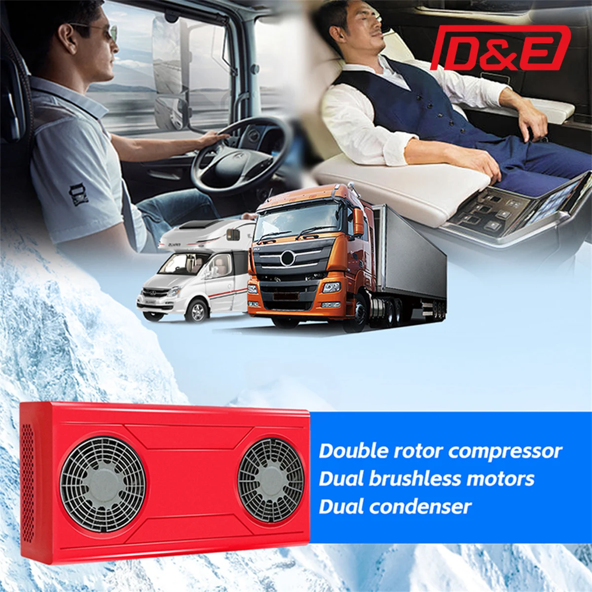 New Arrival 12V Truck Air Conditioner Cooling System Truck Bus RV Boat Mini Evaporator R134a Refrigerant 12 Volt AC Compressor