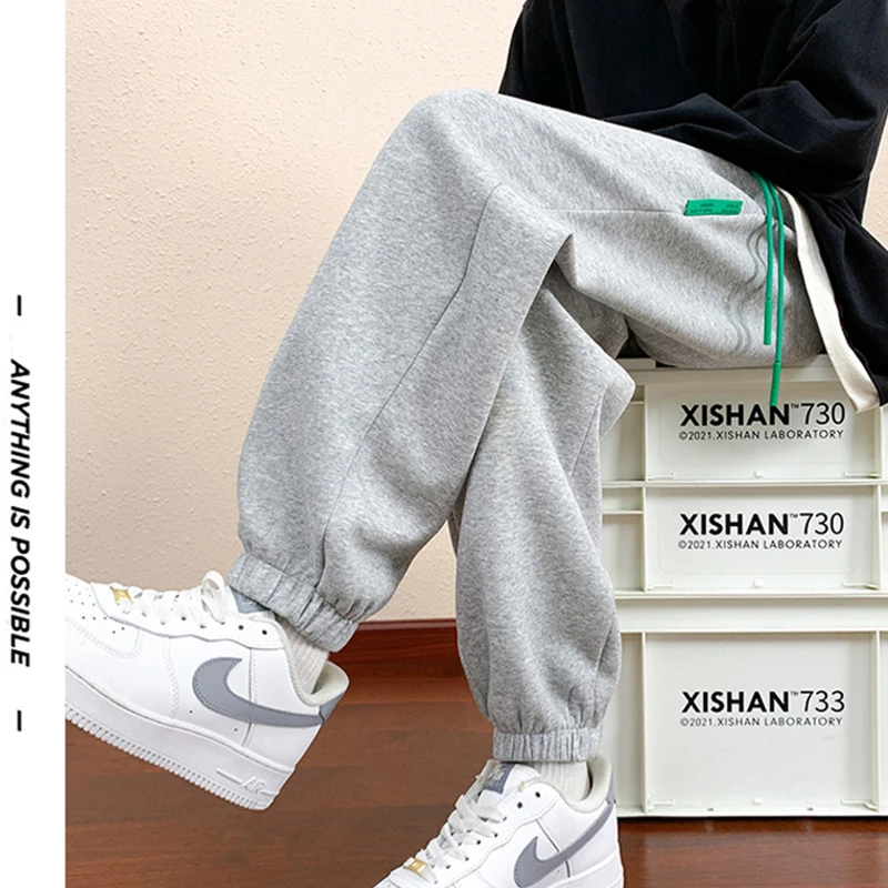 Herbst graue Jogging hose für Männer Mode Baggy Sport hose Schwarze Hose männliche Jogger Streetwear Sportswear Hosen