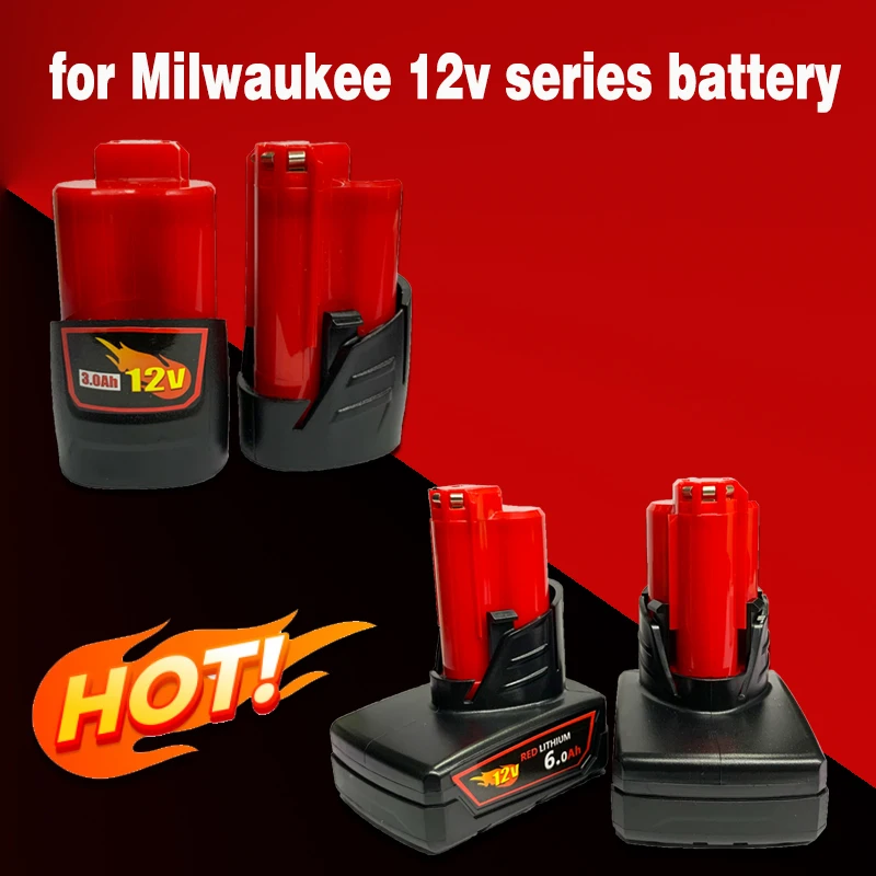 

10C Discharge 12V 3Ah/6Ah Battery For Milwaukee M12 Cordless Tools,The battery charging cycle can reach up to 5000 times