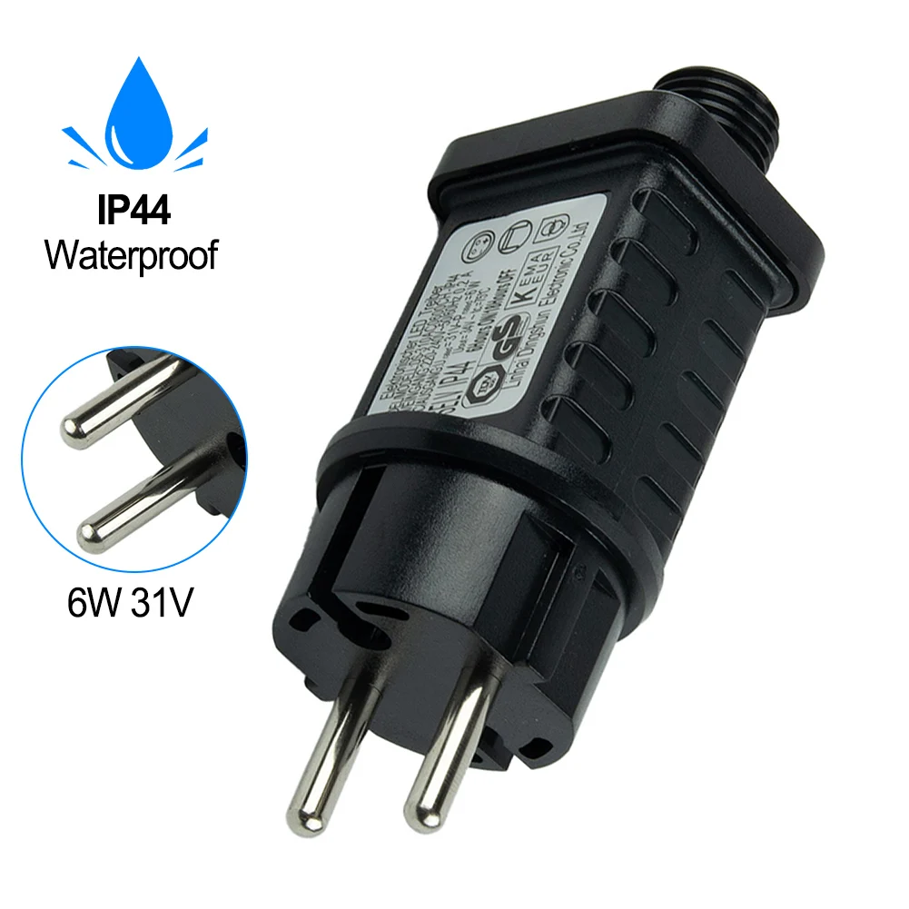 Łańcuchy świetlne transformatorowy 3.6W/6WW 31V LED zasilacz do zasilanie zasilania IP44 Adapter sterownik transformatora do niskiego napięcia