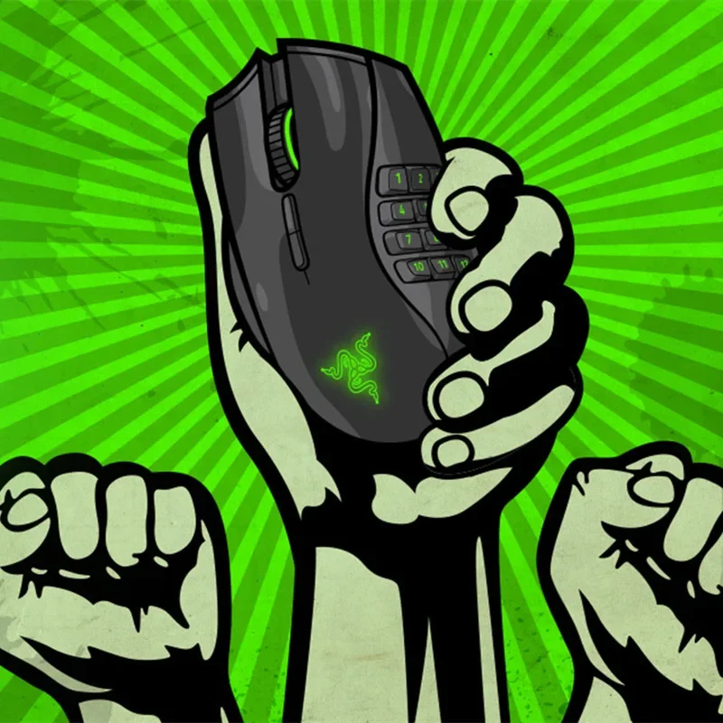 ماوس ألعاب مريح لليد اليسرى من Razer Naga مع 12 زرًا إبهامًا قابل للبرمجة - 8,200 نقطة لكل بوصة قابلة للتعديل