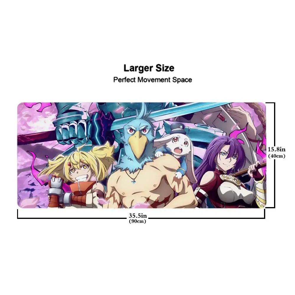 لوحة ماوس Shangri-La Frontier Mouse Pad للكمبيوتر اللوحي مقاس XL لوحة ماوس سطح المكتب، لوحة مفاتيح ألعاب لطيفة عالية الدقة بألوان قوس قزح، مشغل csgo